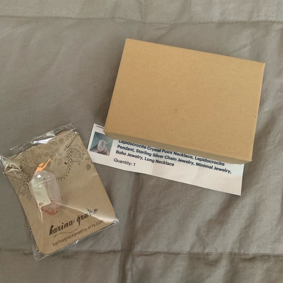 Lepidolite Crystal Point Necklace - Picture 1 of 6